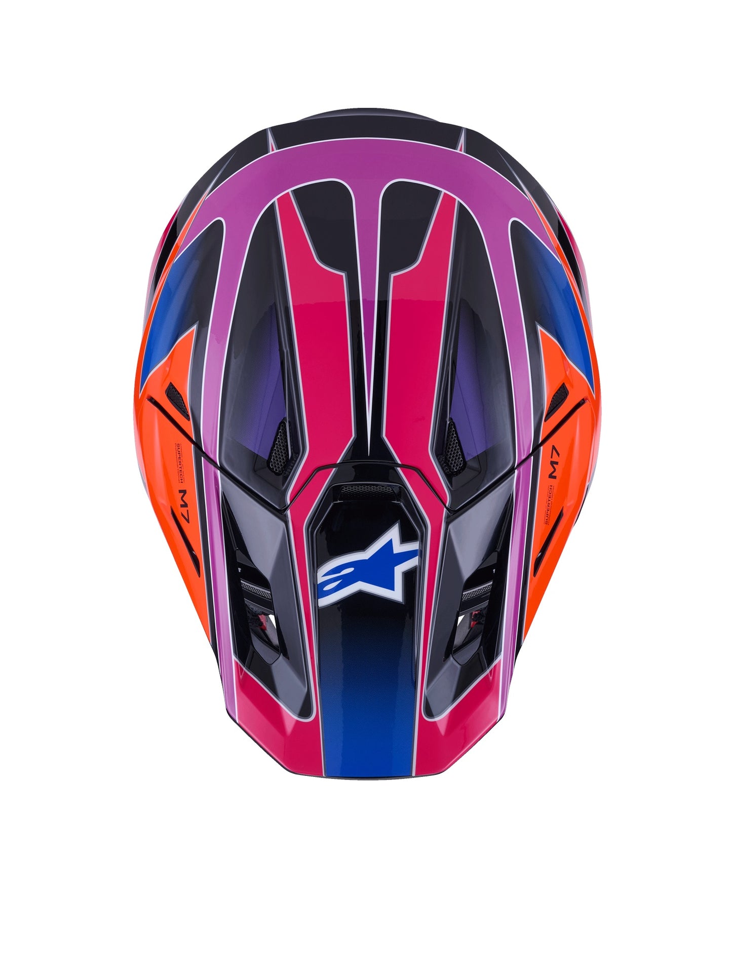 ALPINESTARS 2026 S-M7 FUSE HELMET - BLUE PURPLE PINK GLOSSY