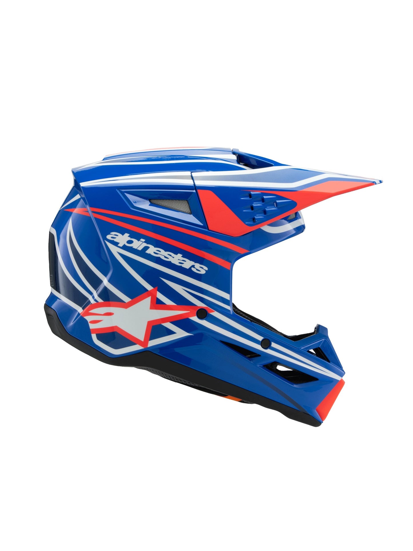 ALPINESTARS 2025 YOUTH SUPERTECH M3 WURX HELMET - BLUE RED WHITE BLACK GLOSSY
