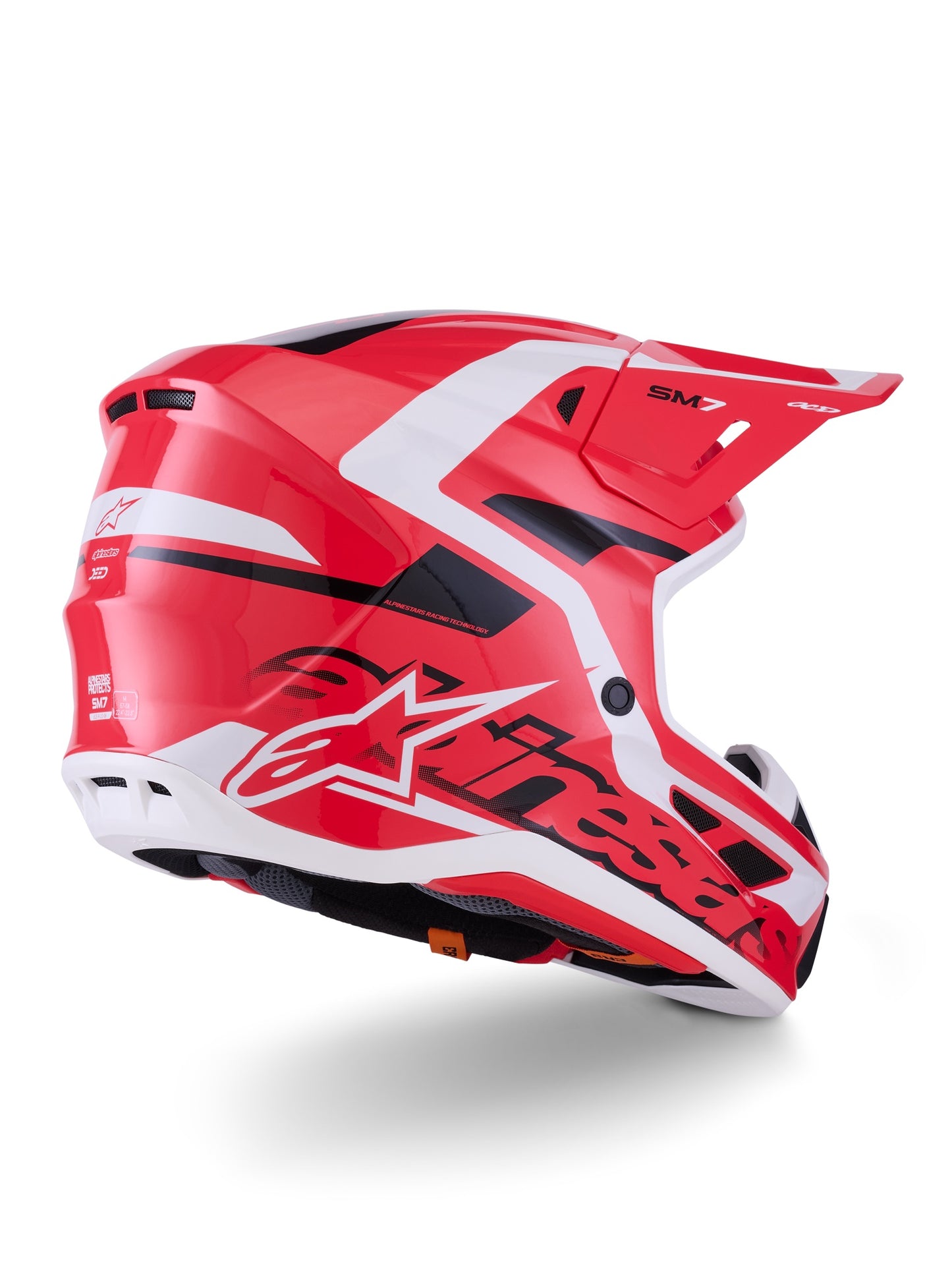 ALPINESTARS 2026 S-M7 DEED HELMET - RED BLACK WHITE GLOSSY