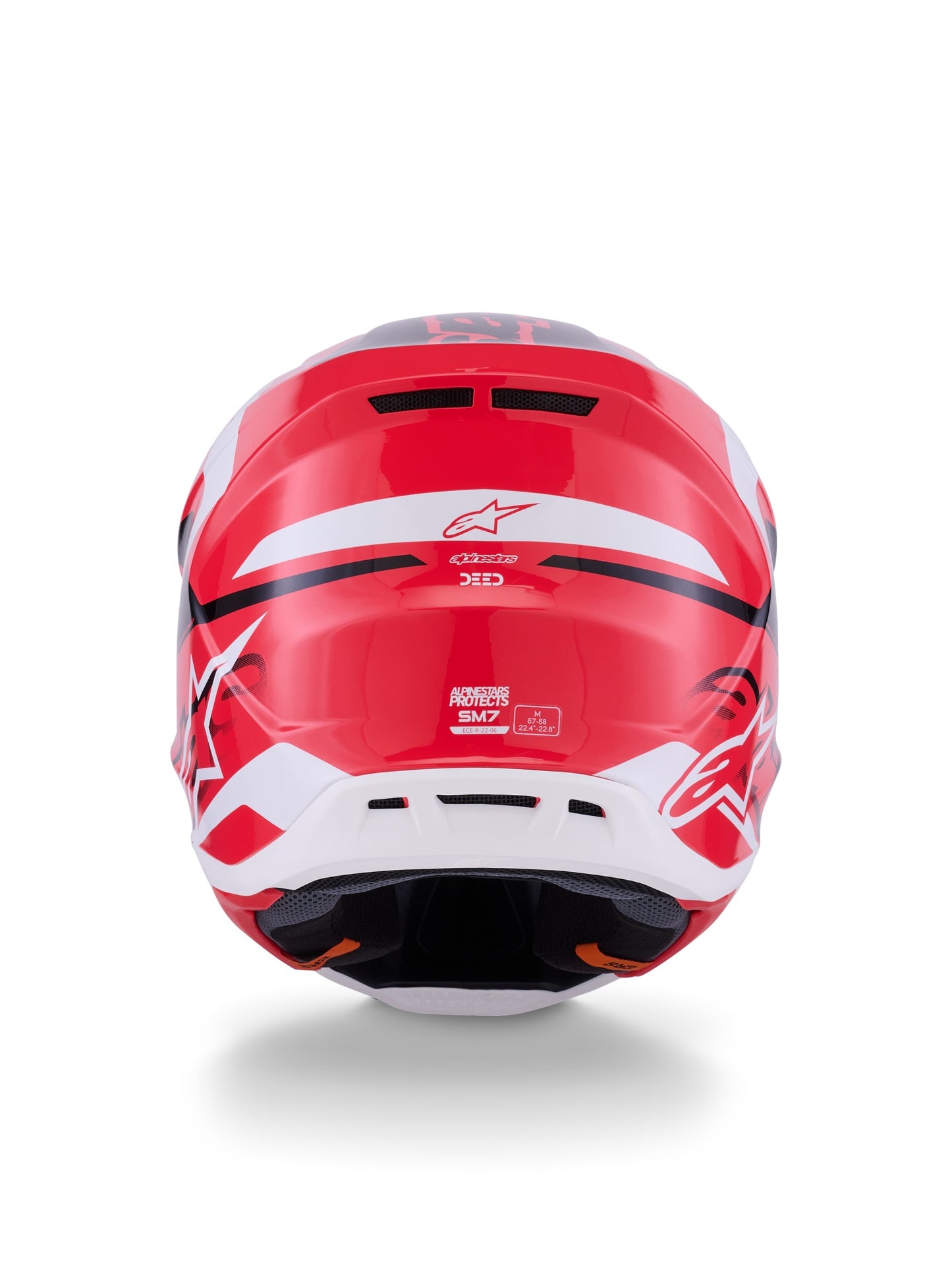 ALPINESTARS 2026 S-M7 DEED HELMET - RED BLACK WHITE GLOSSY