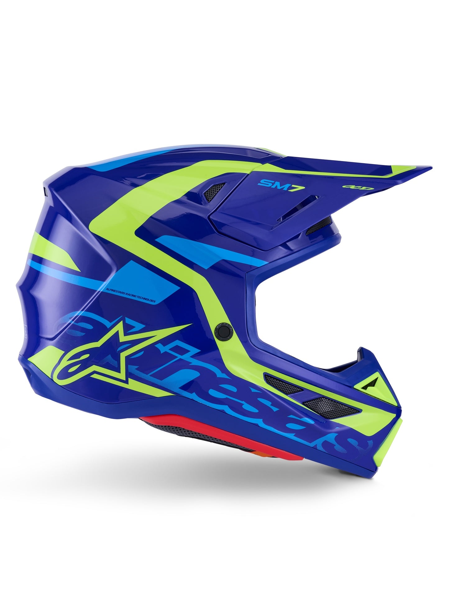 ALPINESTARS 2026 S-M7 DEED HELMET - BLUE YELLOW FLUO GLOSSY