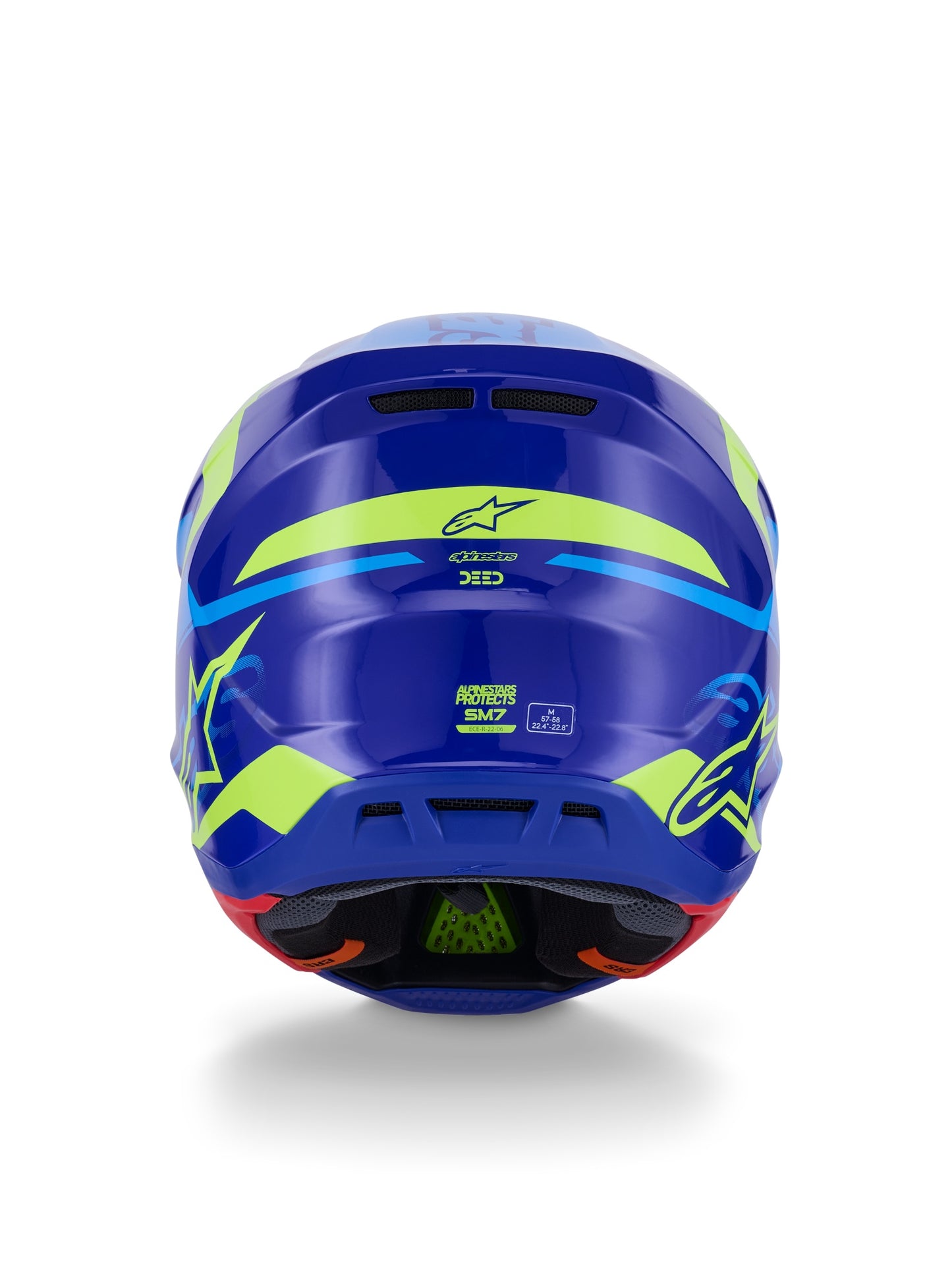ALPINESTARS 2026 S-M7 DEED HELMET - BLUE YELLOW FLUO GLOSSY