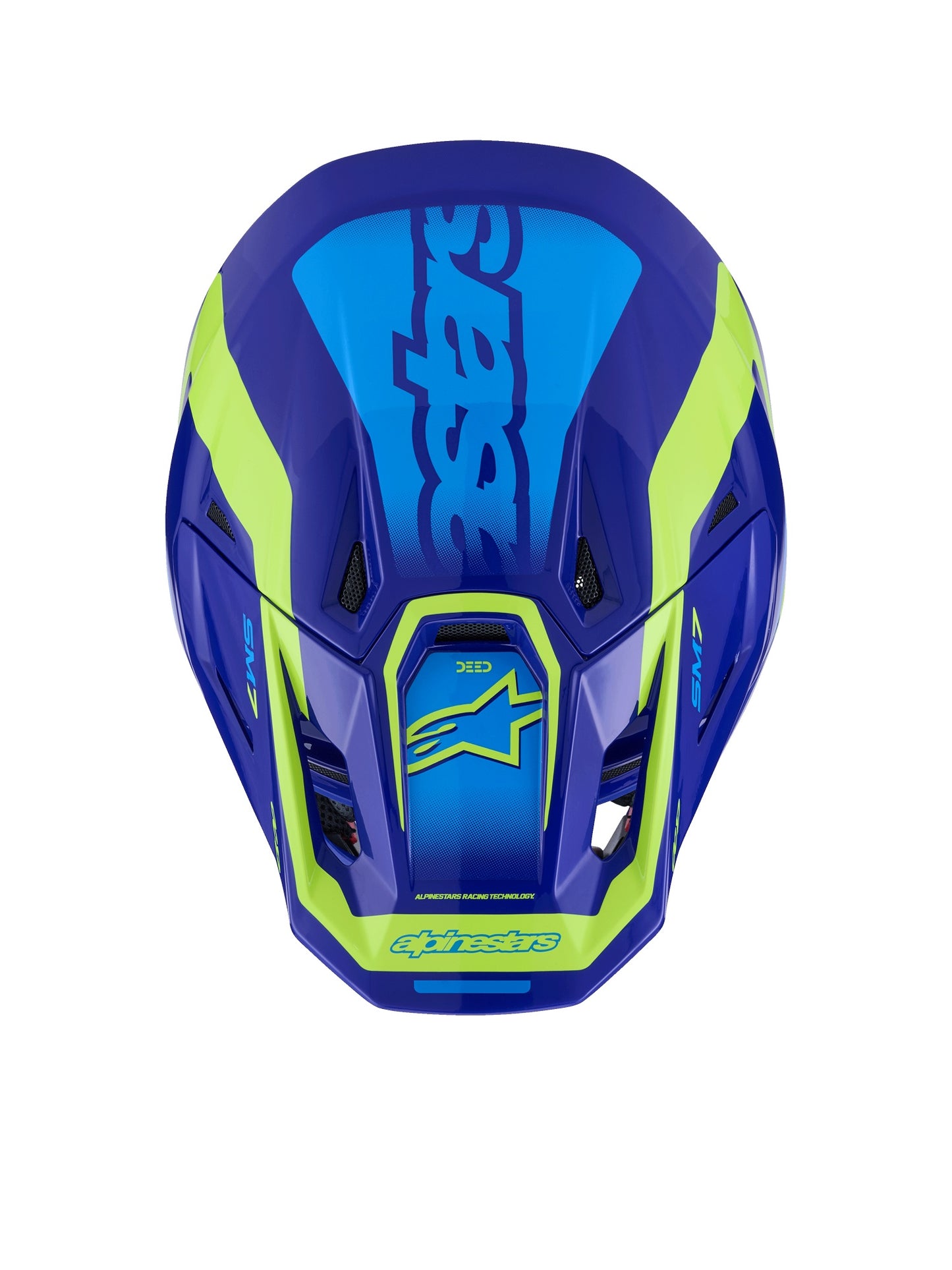 ALPINESTARS 2026 S-M7 DEED HELMET - BLUE YELLOW FLUO GLOSSY