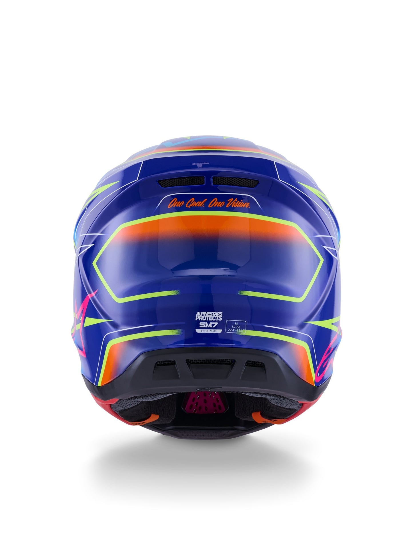 ALPINESTARS 2026 S-M7 CAST HELMET - BLUE PINK YELLOW FLUO GLOSSY
