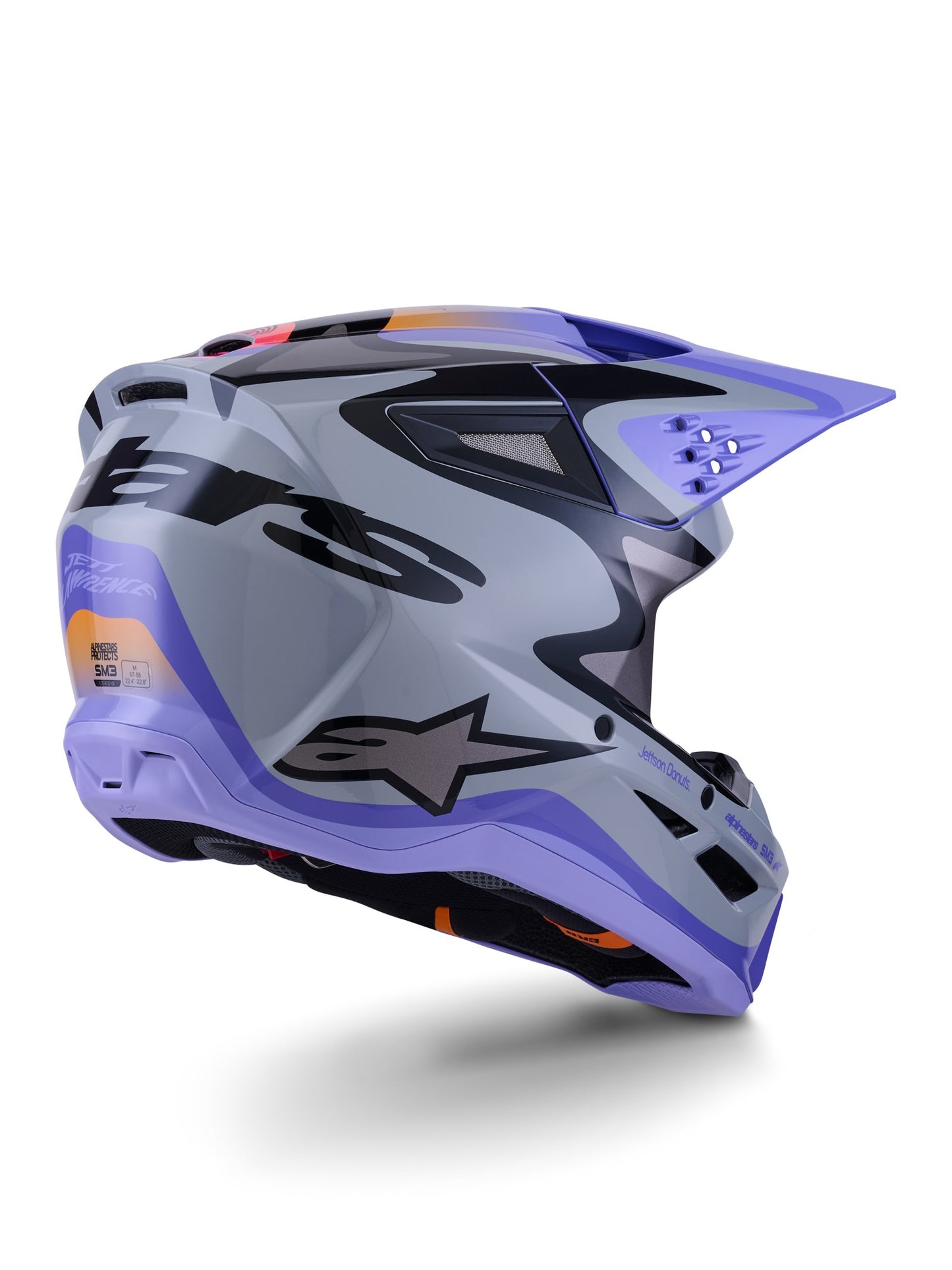 ALPINESTARS 2026 SM3 JETTSON HELMET - GREY PURPLE BLACK GLOSSY