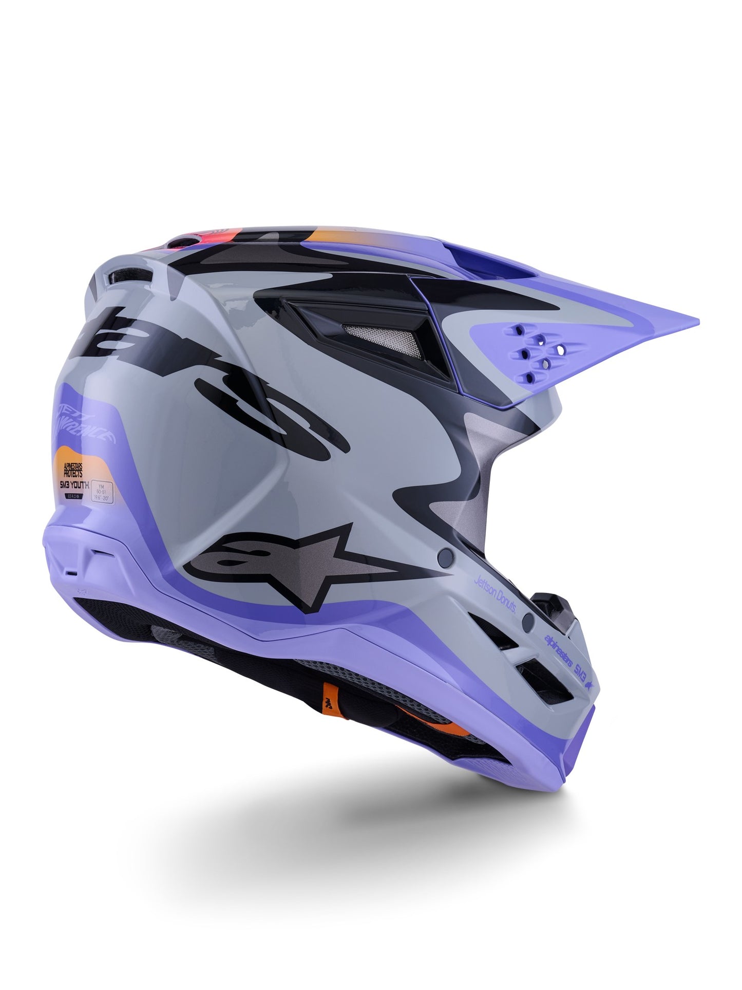 ALPINESTARS 2026 SM3 JETTSON HELMET - GREY PURPLE BLACK GLOSSY