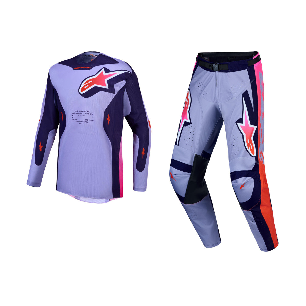 Alpinestars 2027 Racer Air Hunt Gear Set - Light Violet Deep Purple Pink Fluo