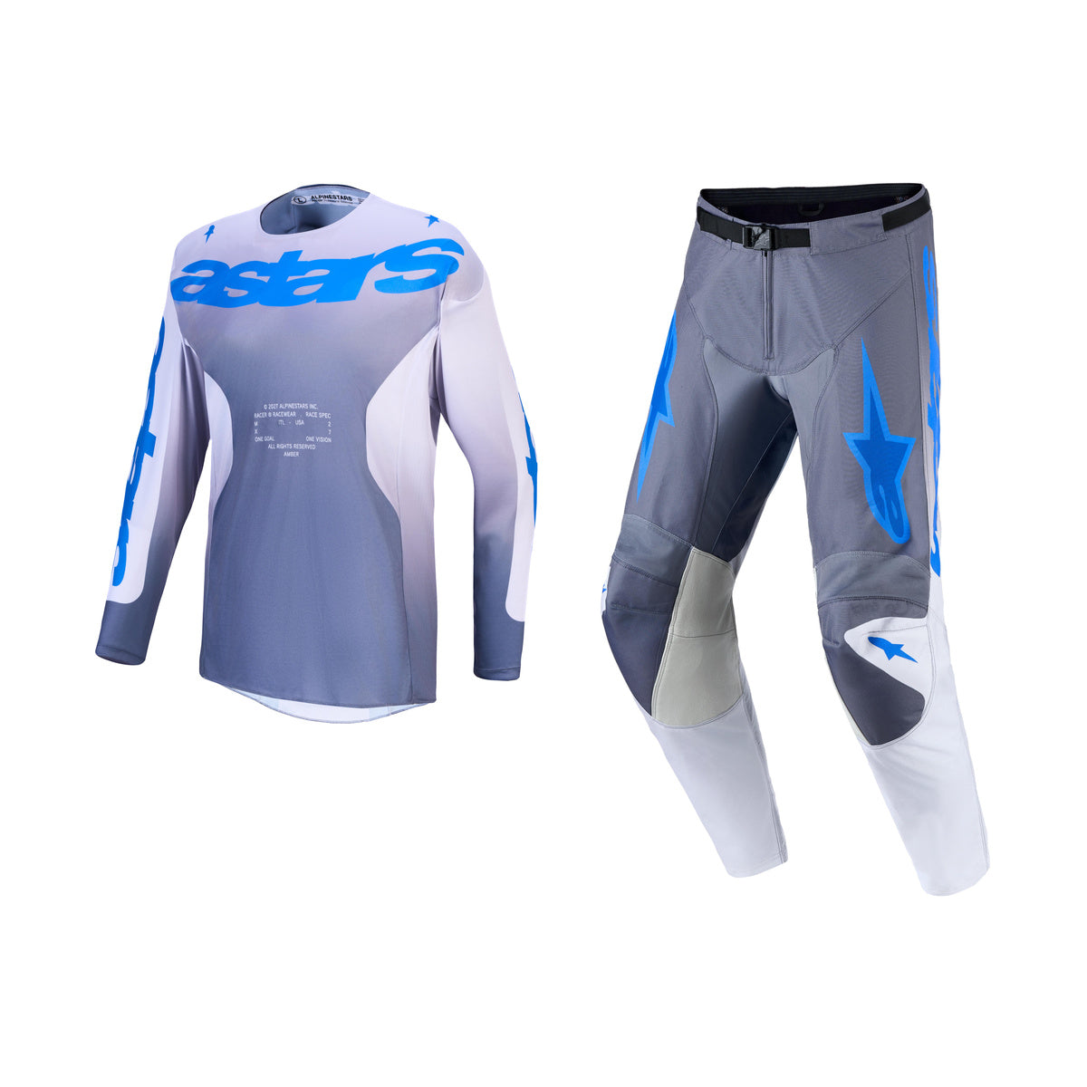 Alpinestars 2027 Racer Amber Gear Set - Ash Gray Light Lilac UCLA Blue