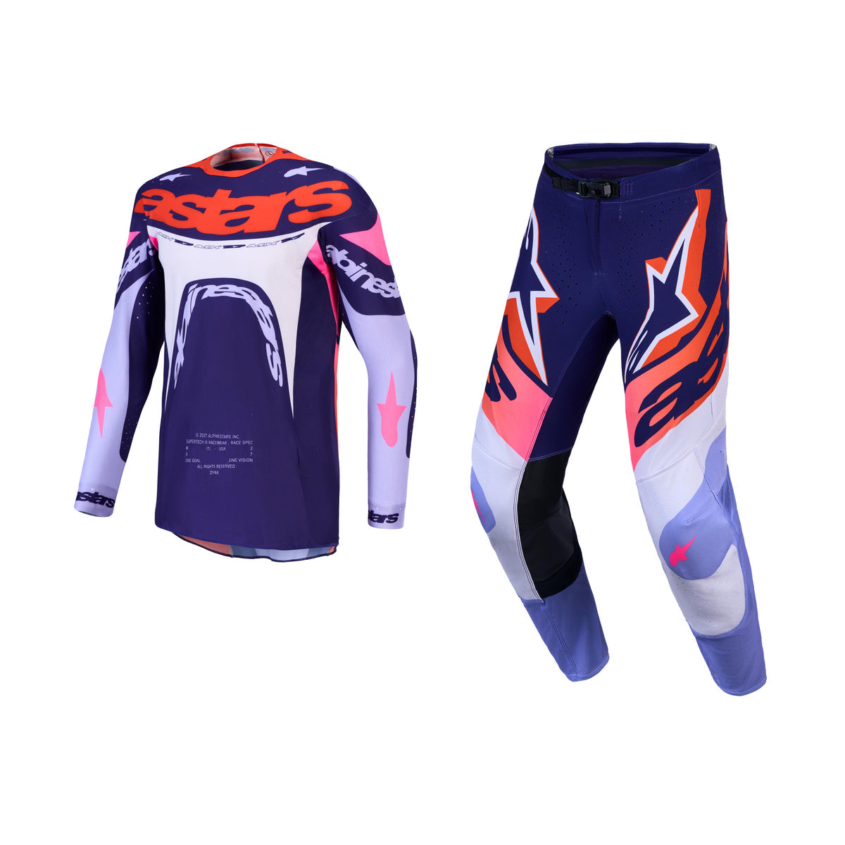 Alpinestars 2027 Supertech Dyna Gear Set - Light Violet Deep Purple Pink Fluo
