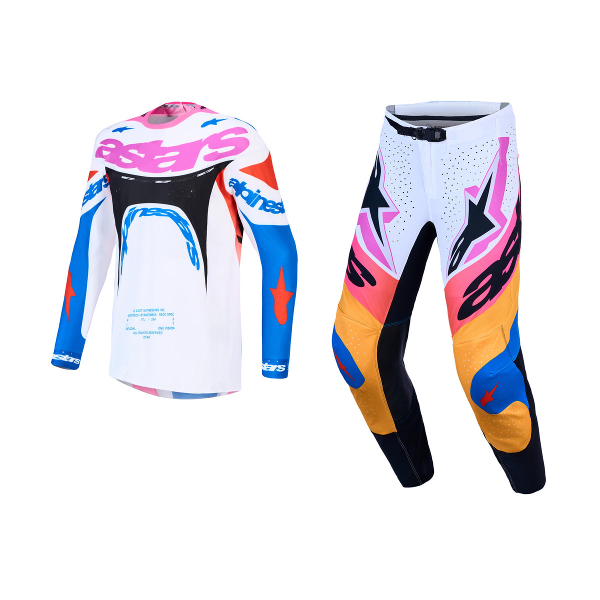 Alpinestars 2027 Supertech Dyna Gear Set - White Blithe Blue Black Purple