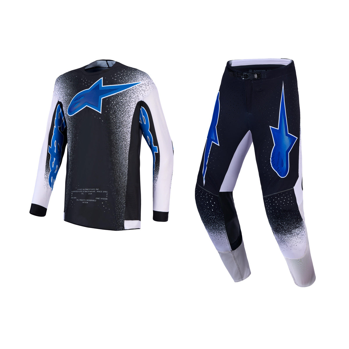Alpinestars 2027 Supertech Hiten AFD Dyna Gear Set - Black Light Lilac Blithe Blue