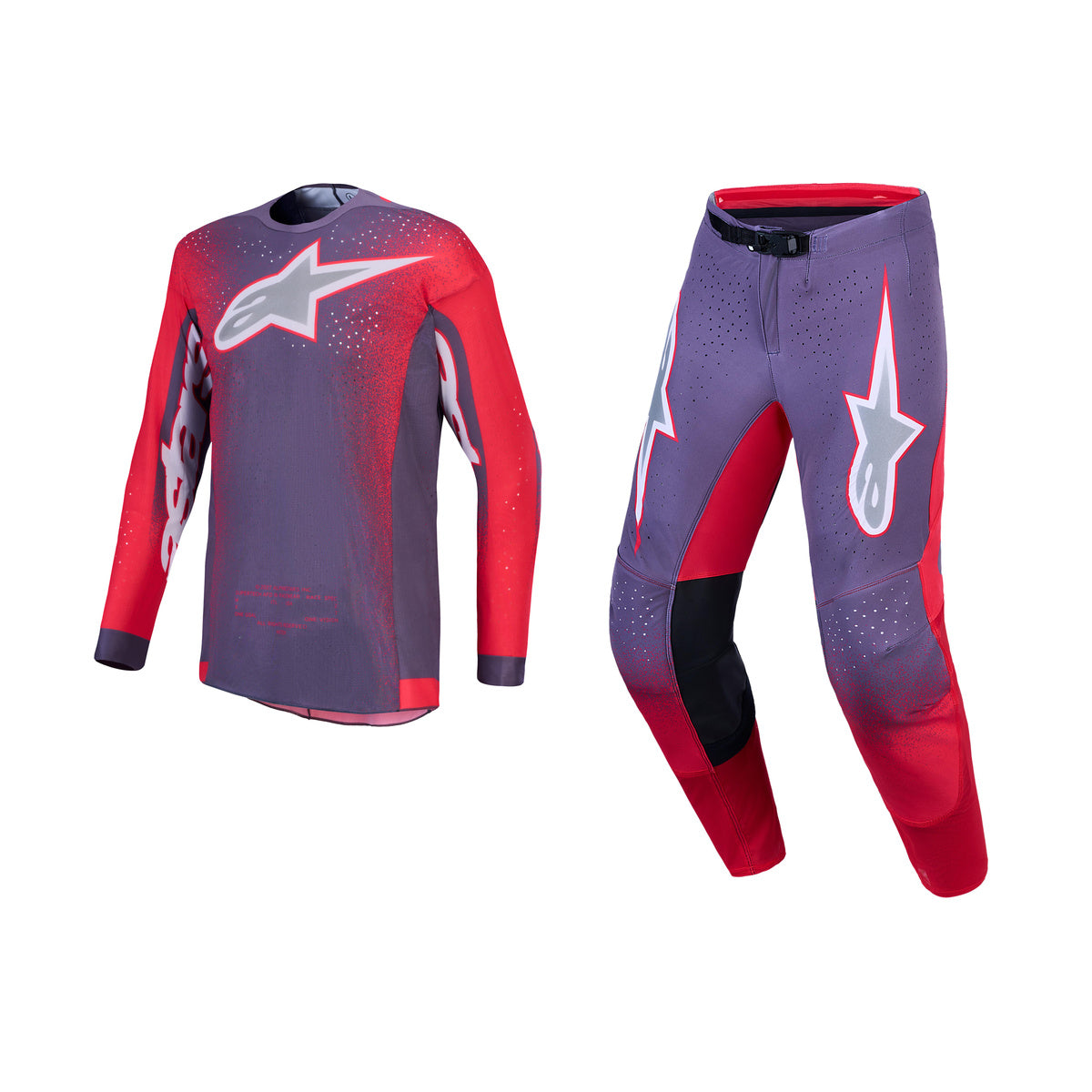 Alpinestars 2027 Supertech Hiten AFD Gear Set - Graystone Red Fluo Light Lilac