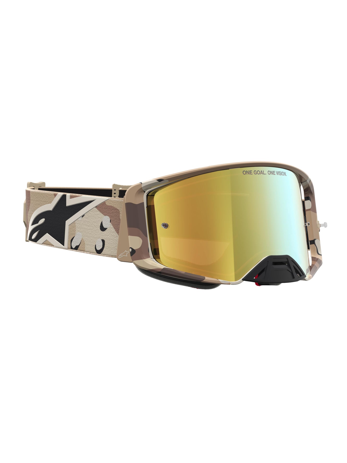 Alpinestars 2027 Supertech Lone Goggles - Camo Desert / Mirror Gold Lens
