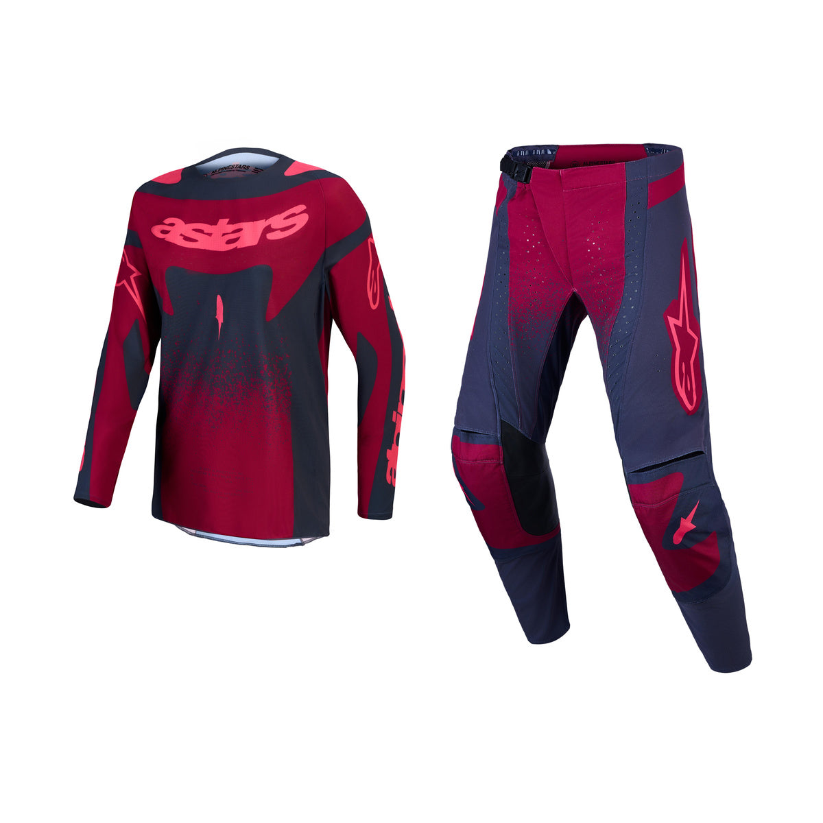 Alpinestars 2027 Women's Techstar Swan Gear Set - Crimson Dark Gray Rouge Red