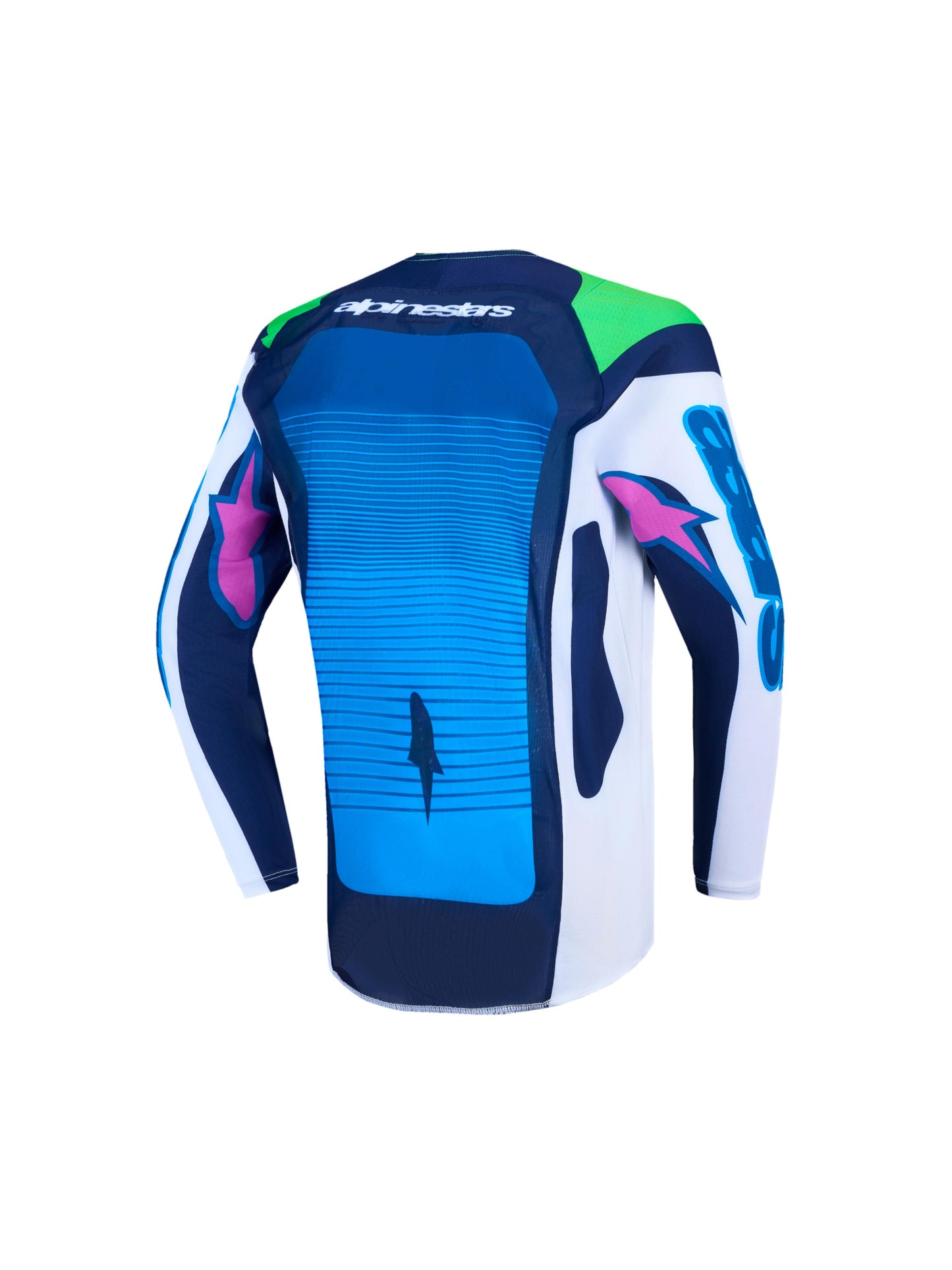 Alpinestars 2027 Youth Supertech Maven Jersey - White Blithe Blue Green Fluo