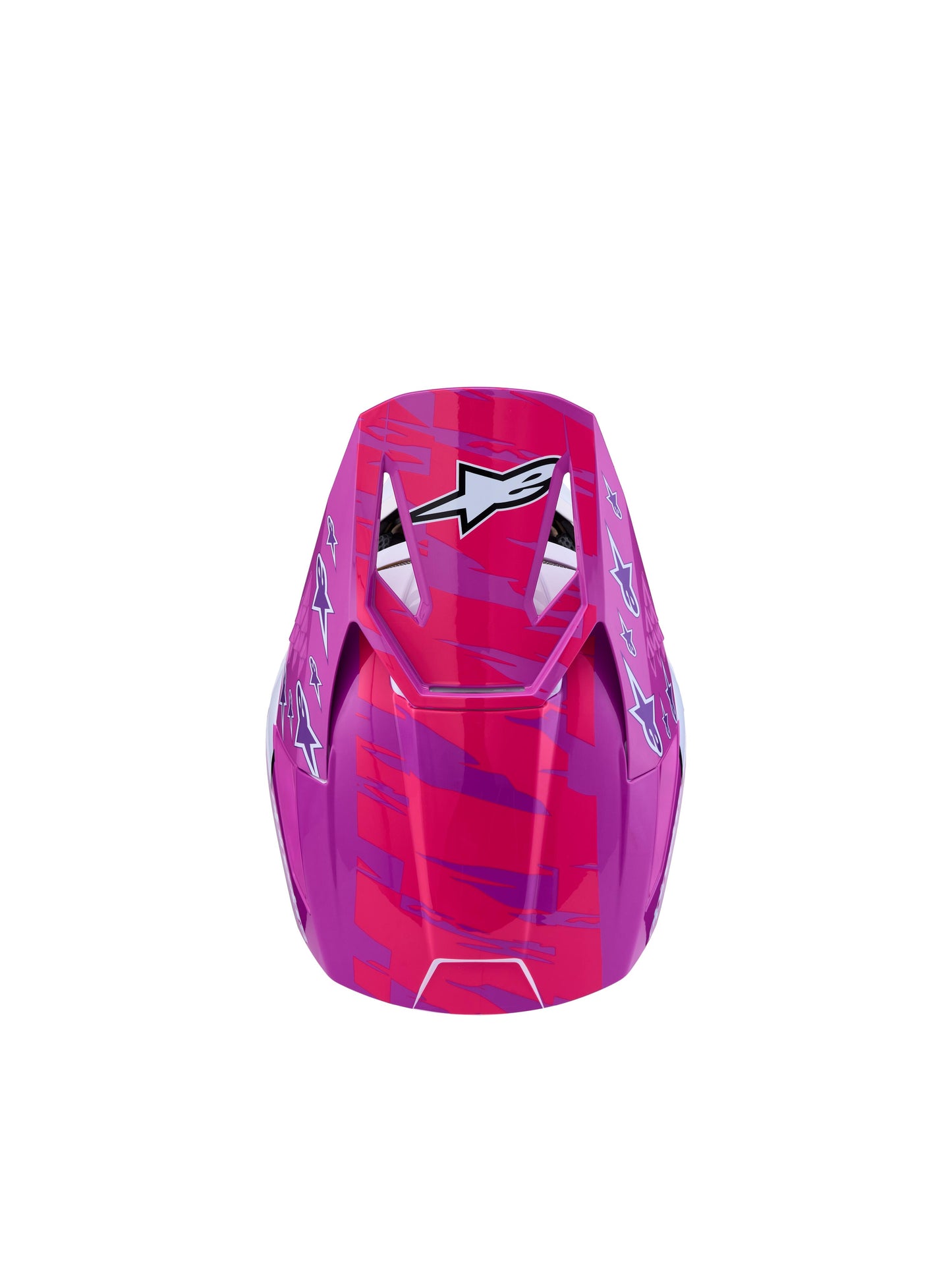 Alpinestars SM3 Falcon Youth Helmet - Purple White Black Pink Fluo Glossy