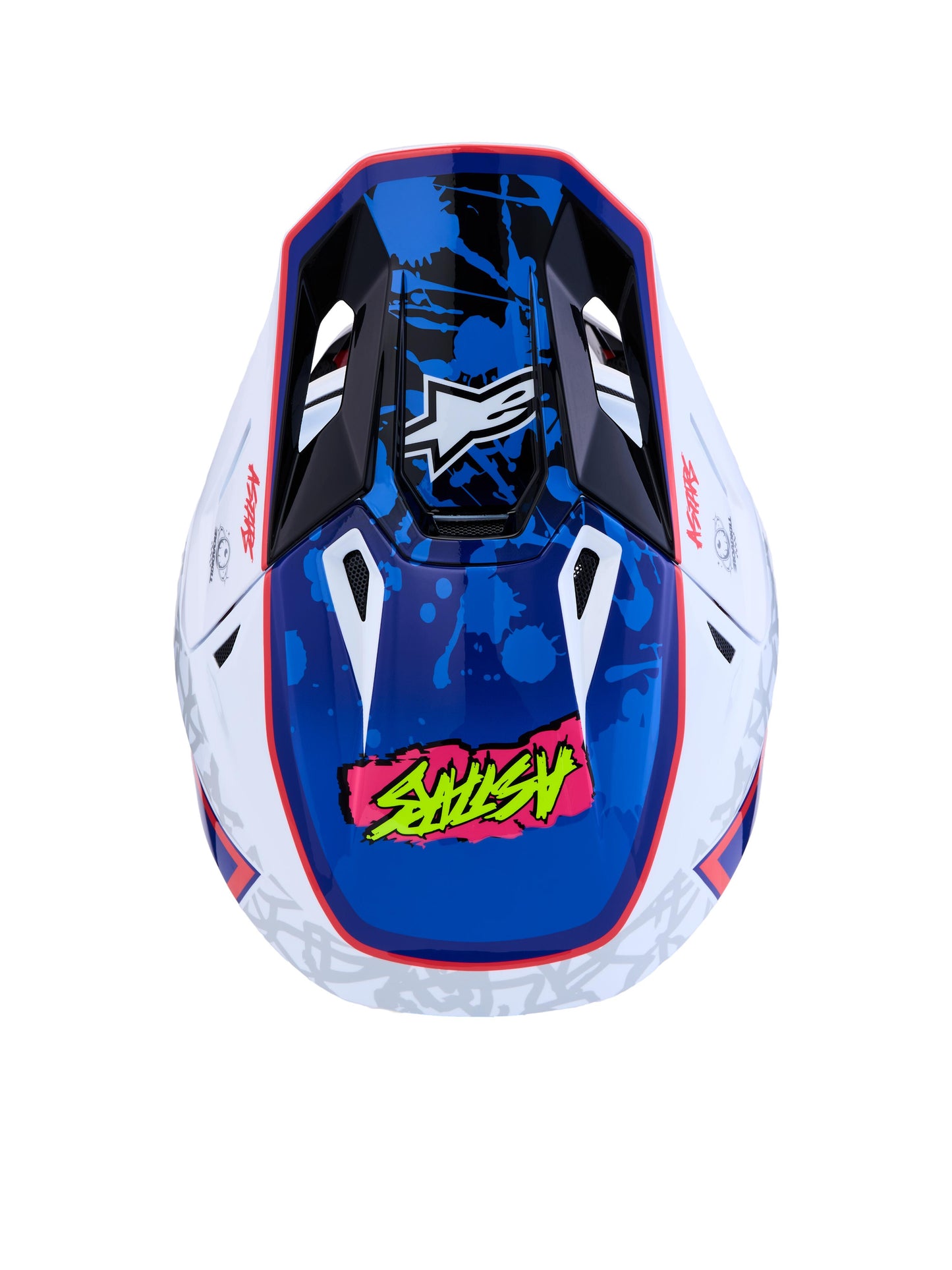 Alpinestars SM7 Blaster Helmet - White Blue Red Glossy