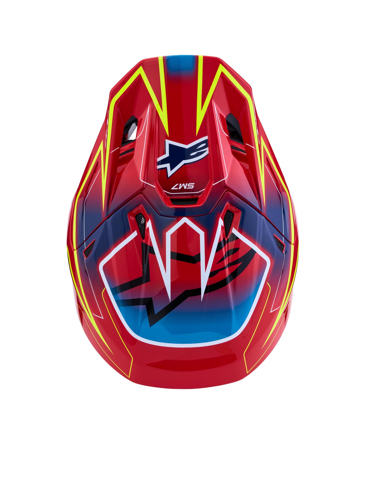 Alpinestars SM7 Cast Helmet - Red Yellow Fluo Blue Glossy