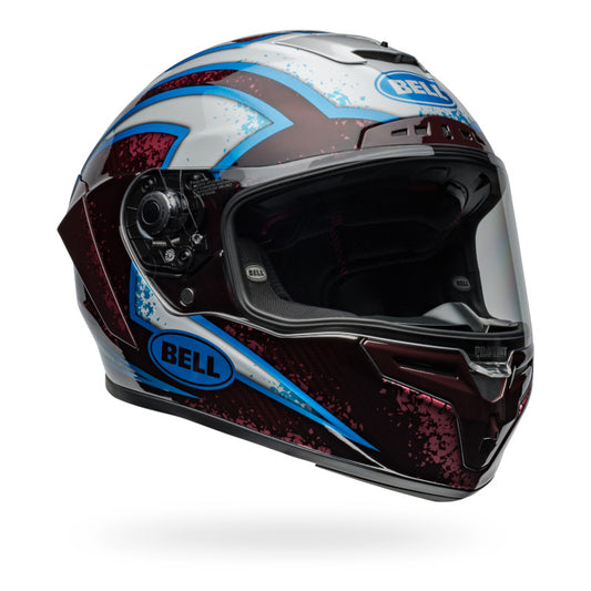BELL RACE STAR DLX FLEX XENON HELMET - GLOSS RED/SILVER