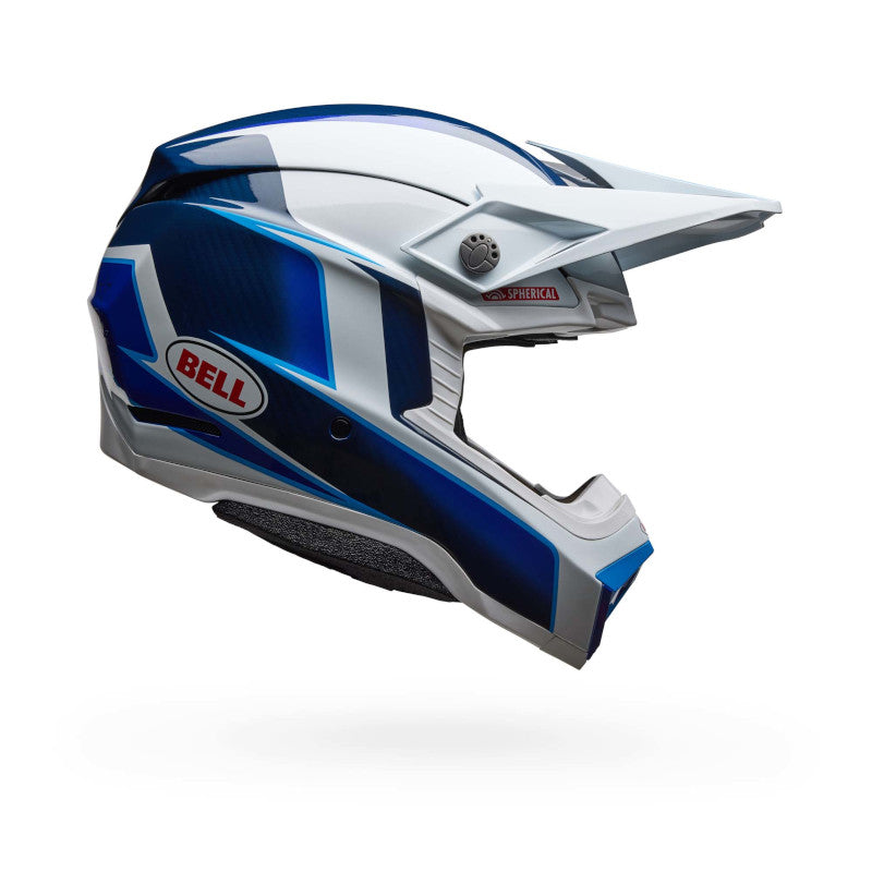 BELL MOTO-10 SPHERICAL TOMAC HELMET - BLUE/WHITE