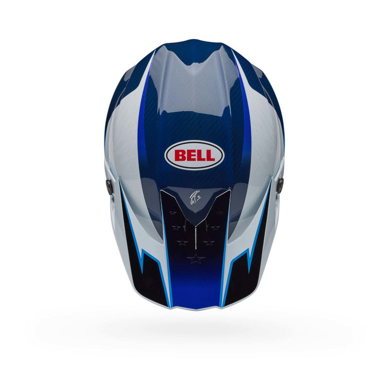 BELL MOTO-10 SPHERICAL TOMAC HELMET - BLUE/WHITE