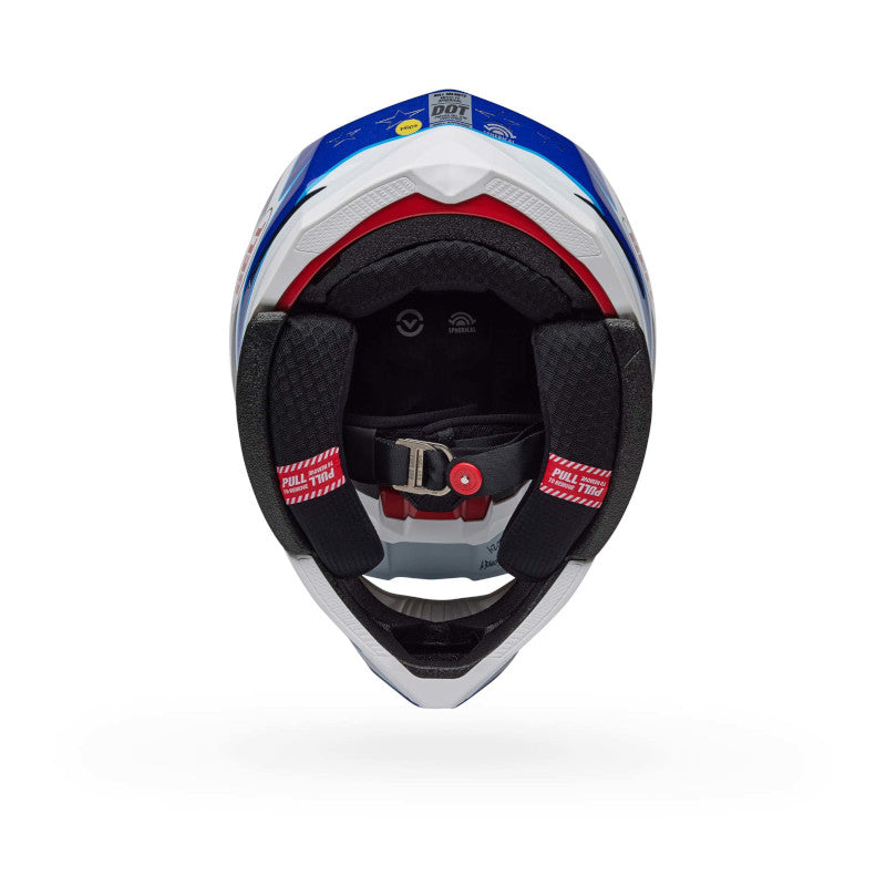 BELL MOTO-10 SPHERICAL TOMAC HELMET - BLUE/WHITE