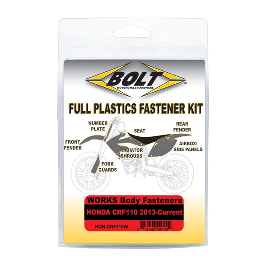 Bolt Body Work Fastener Kit Honda CRF110 \'13-Current (Works Kit)