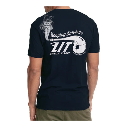 Bolt Keep Smokers Lit T-Shirt - Blue (2XL)