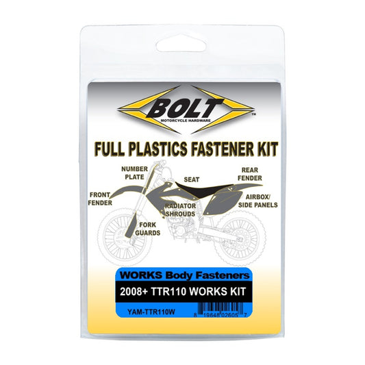 Bolt Body Work Fastener Kit Yamaha TTR110 \'08-Current (Works Kit)
