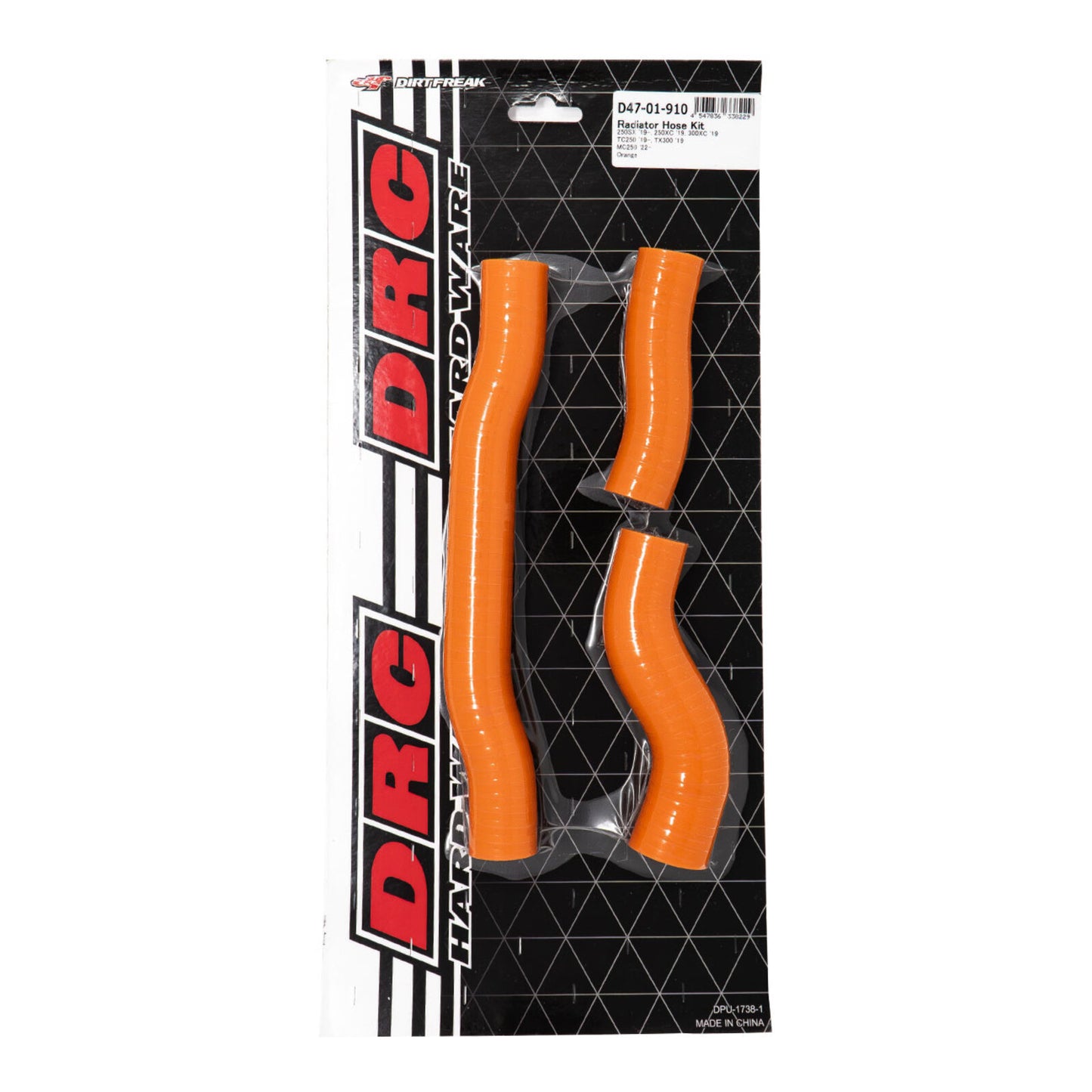 DRC Radiator Hose Kit- KTM 250 SX \'19-\'22 - Orange