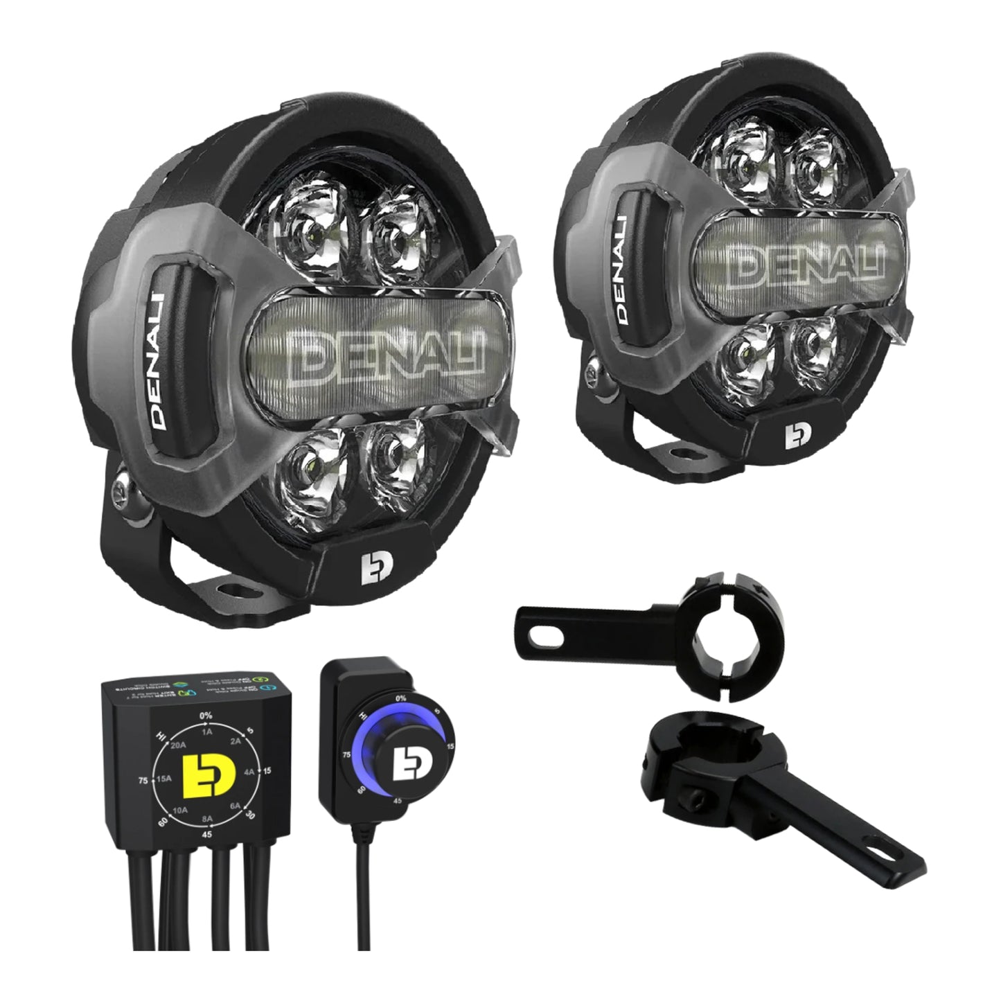 Denali D7 Lighting Bundle with Mounts - Kawasaki KLR 650 S \'22+