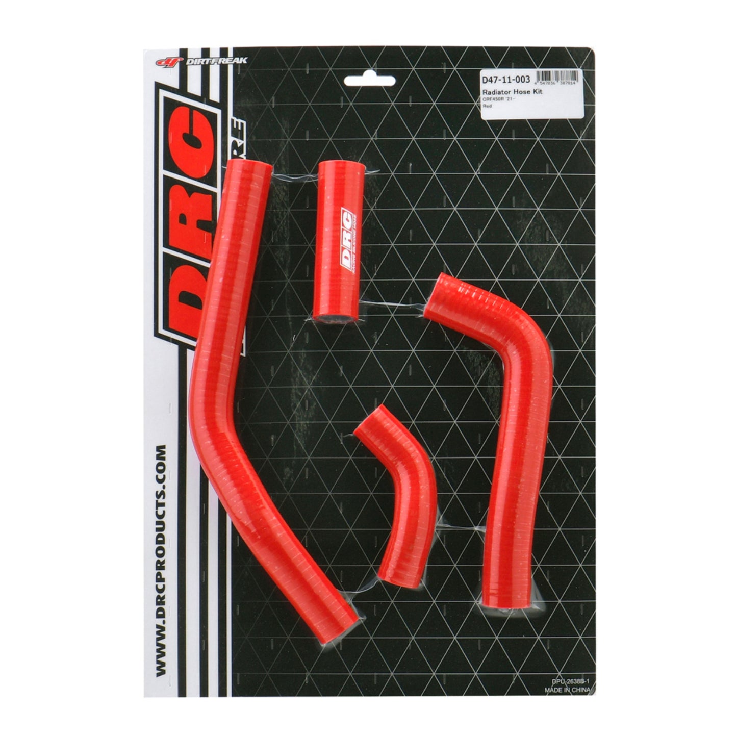 DRC Radiator Hose Kit - Honda CRF450R (\'21-) - Red
