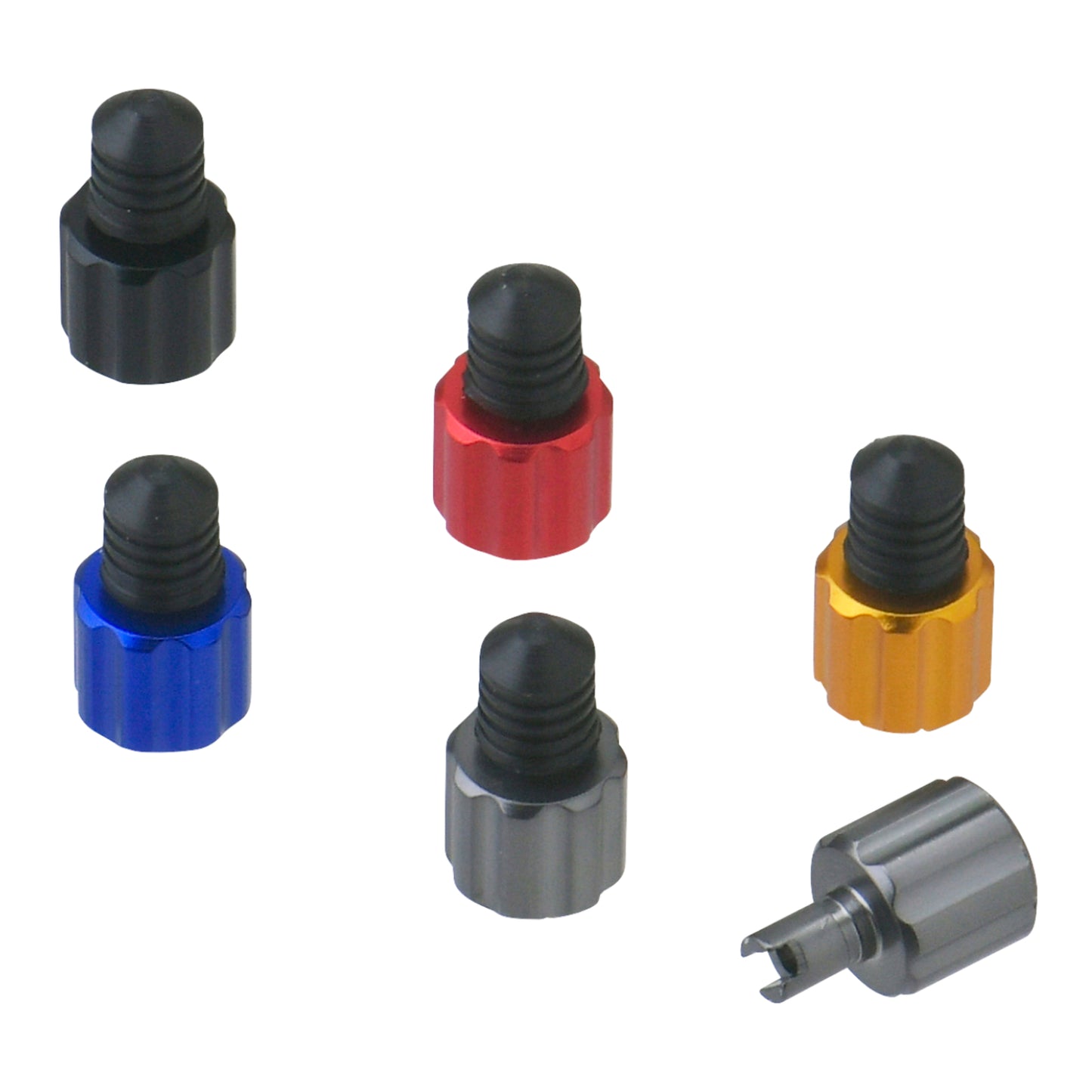DRC Air Valve Caps with Valve Wrench (2 Pack) - Blue
