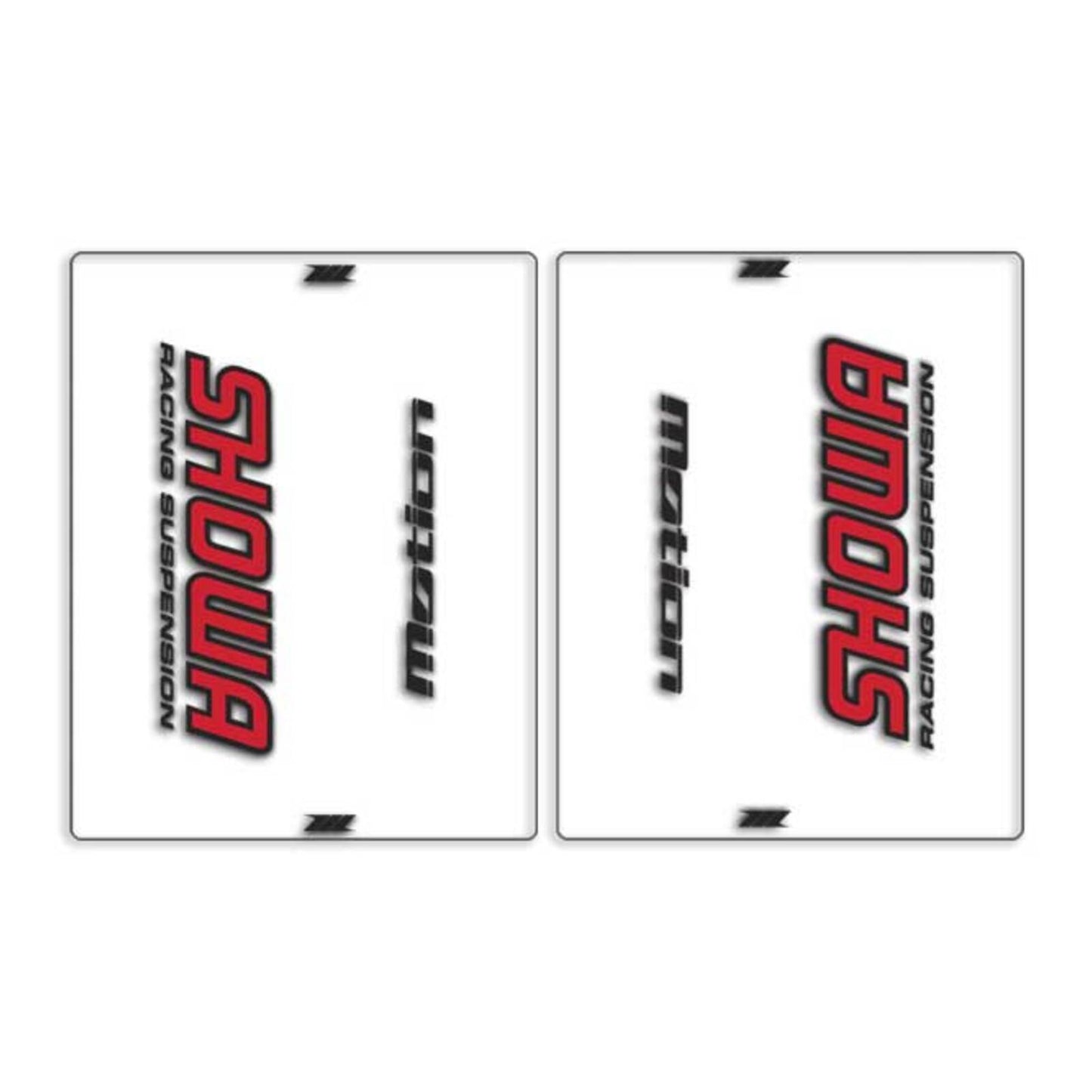 DRC Motion Front Fork Outer Decals- Showa - Clear/Red/Black