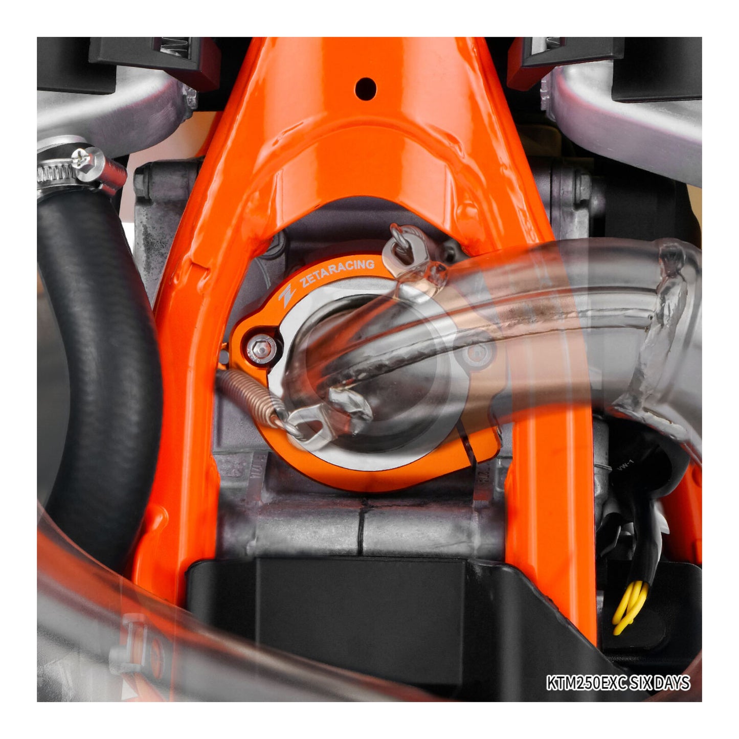 Zeta Exhaust Flange Guard - KTM / Husqvarna / GasGas 2-Stroke - Red