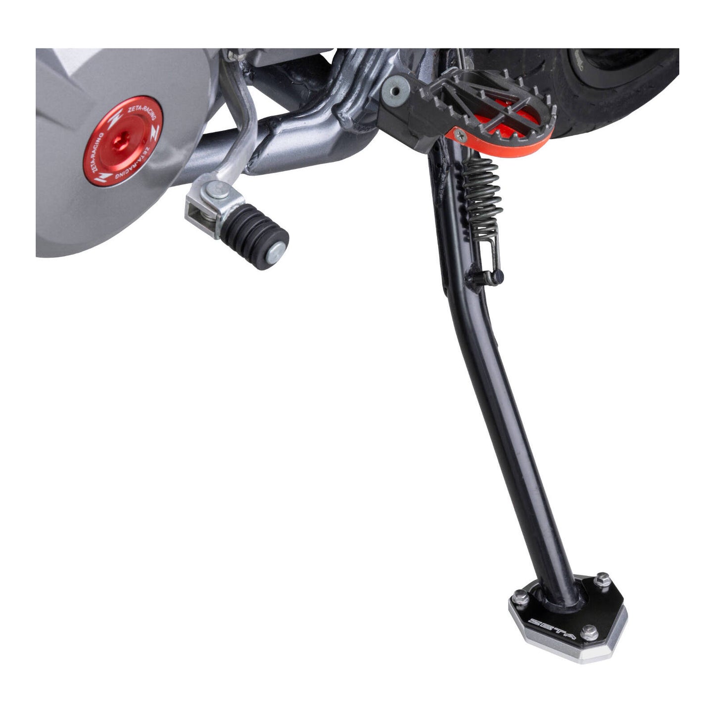 Zeta Side Stand Extender - Black / Silver - Suzuki DR-Z400S / DR-Z400SM (\'00-)