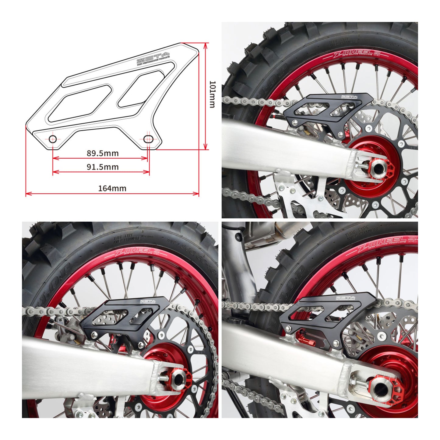 Zeta Heel Guard- Honda CRF450L \'19-, CRF450RL \'21- - Black