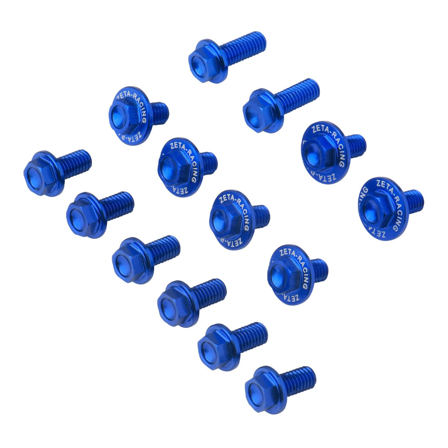 Zeta Aluminium Plastic Bolt Set - Suzuki DR-Z400S / DR-Z400SM 14 Piece - Blue