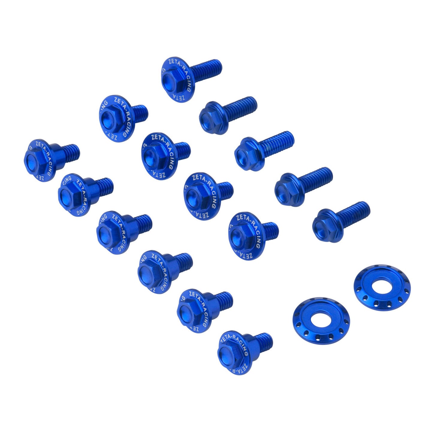 Zeta Aluminium Plastic Bolt Set - Yamaha YZ125 / YZ250 (\'08-) 17 Piece - Blue