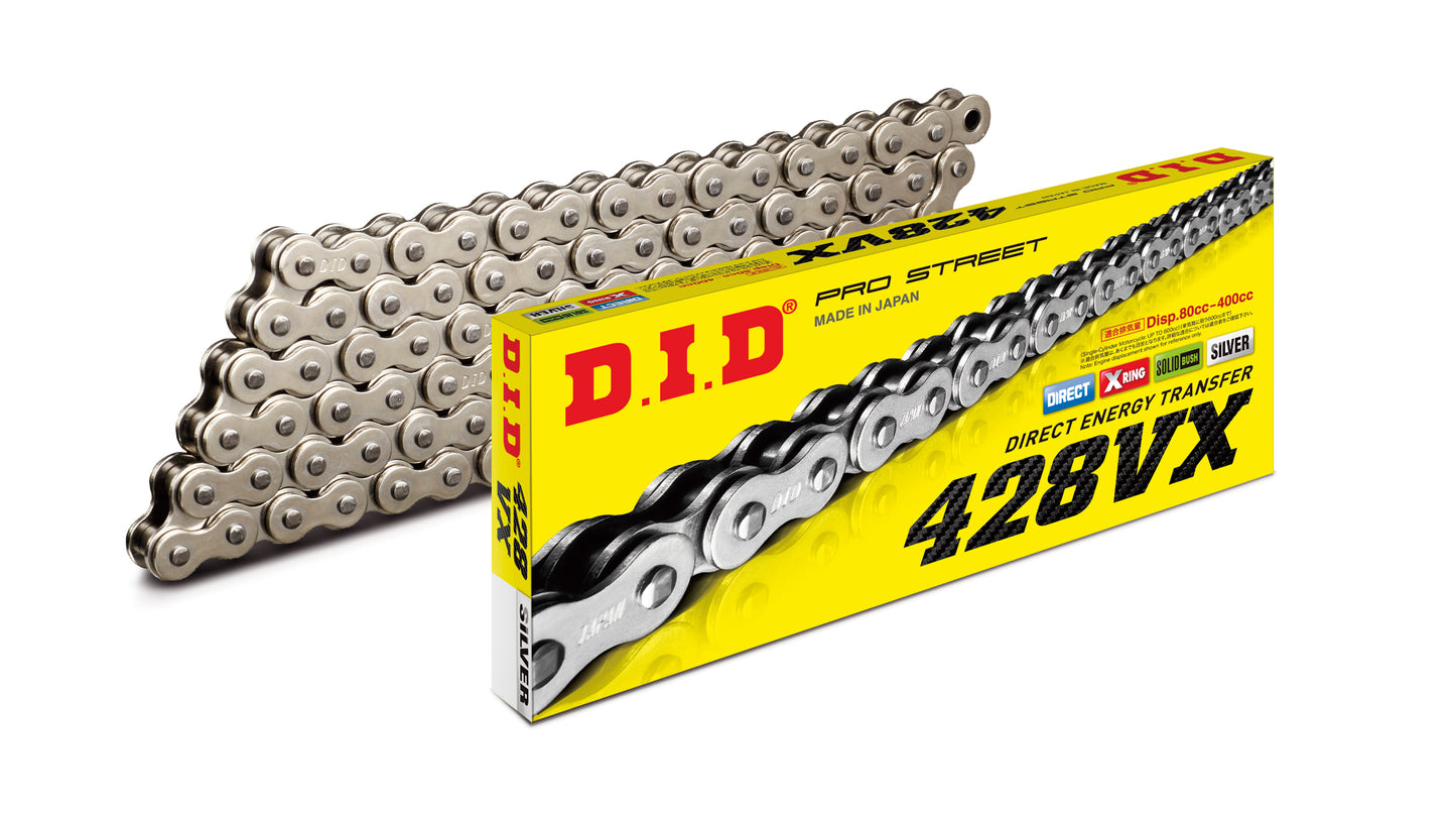 DID 428VX PRO-STREET X-RING CHAIN (FB) - SILVER