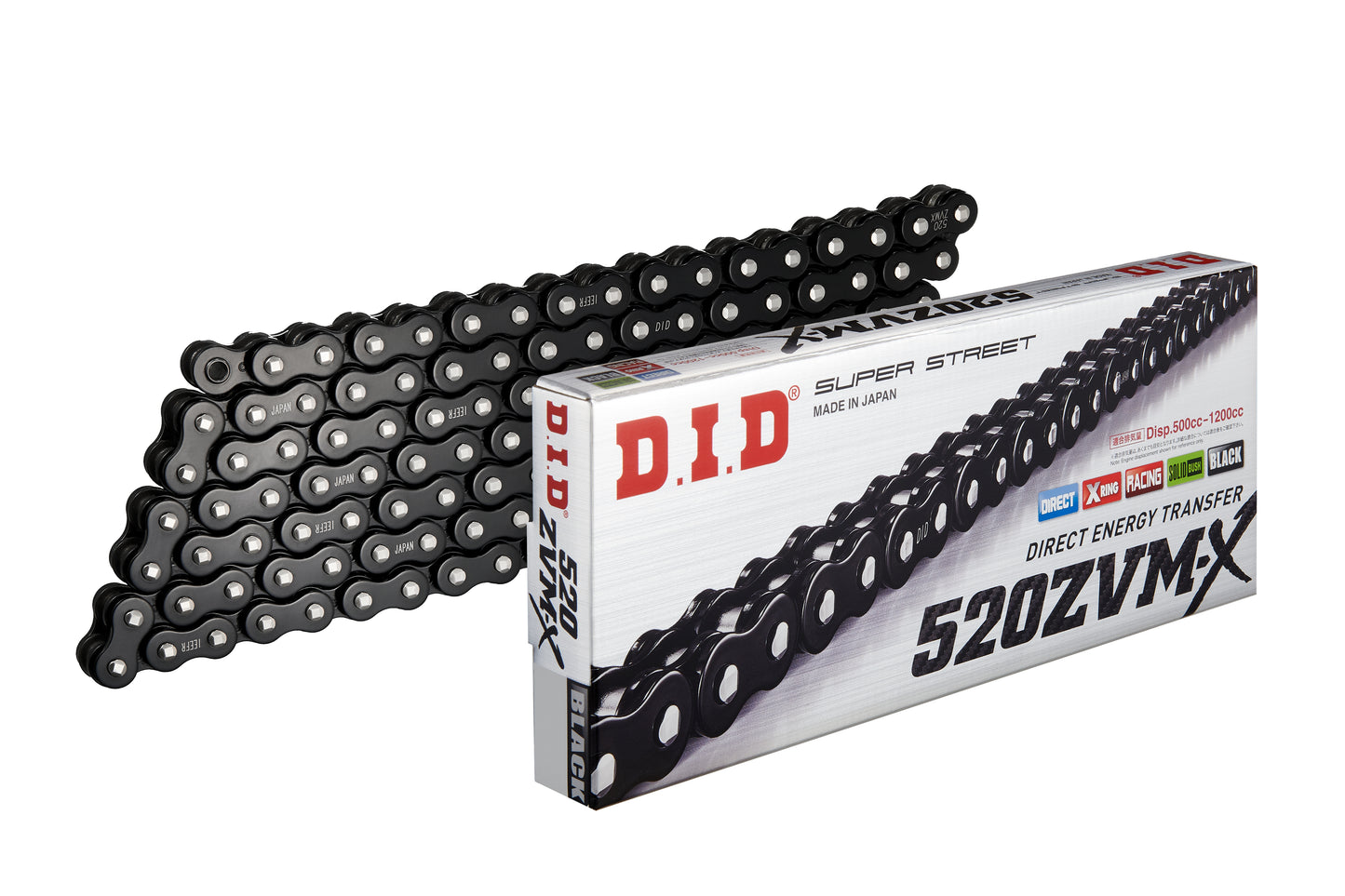 DID 520ZVM-X SUPER STREET X-RING CHAIN (ZB) - BLACK