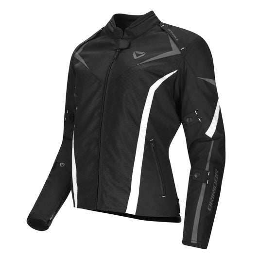 DRIRIDER ORIGIN 2 LADIES JACKET - BLACK/WHITE