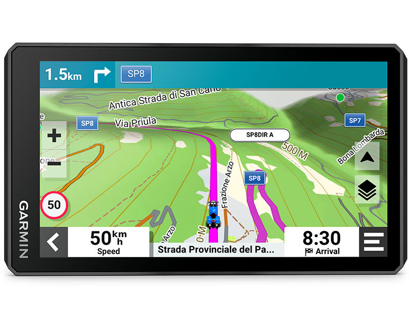 Quickly toggle between on-road maps, topographic maps and BirdsEye Direct satellite imagery, so you can always have the perfect map for your ride.