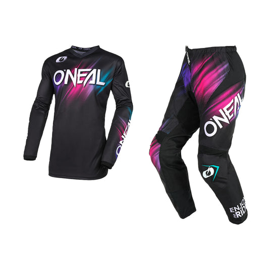 ONEAL 2024 YOUTH GIRLS ELEMENT VOLTAGE GEAR SET - BLACK/MULTI