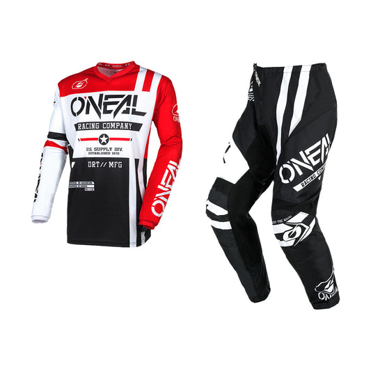 ONEAL 2024 YOUTH ELEMENT WARHAWK GEAR SET - BLACK/WHITE/RED