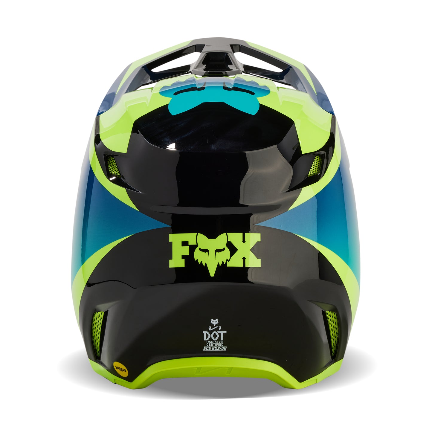 FOX 2024 V1 STREAK HELMET - BLACK/YELLOW