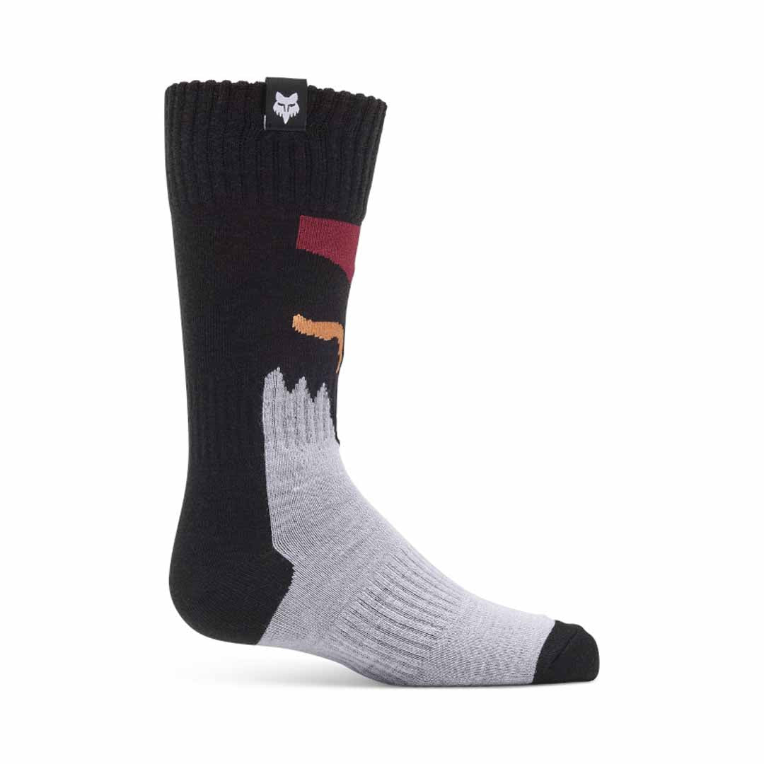 FOX 2024 YOUTH 180 FLORA SOCKS - BLACK/WHITE