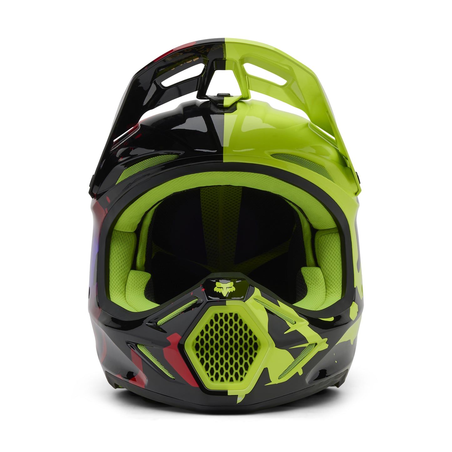 FOX 2025 V3 THROTTLE HELMET - FLO YELLOW