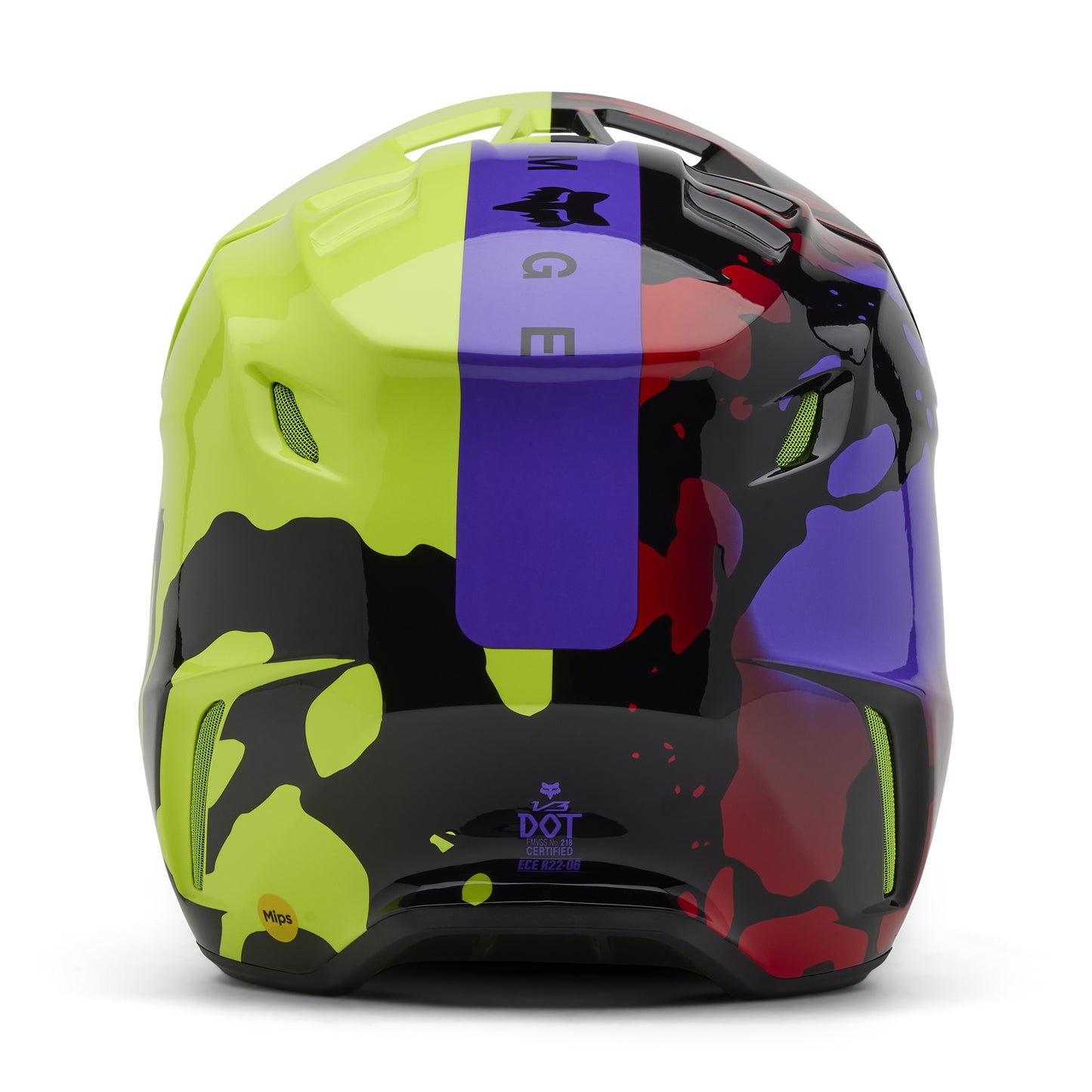 FOX 2025 V3 THROTTLE HELMET - FLO YELLOW