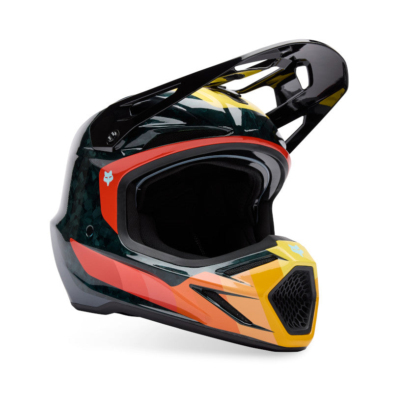FOX 2025 V3 RS GRID HELMET - BLACK/ORANGE